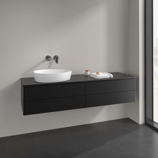 Villeroy & Boch  Antao Servantskap med 4 skuffer 160x50x36 cm u/lys Sort Matt