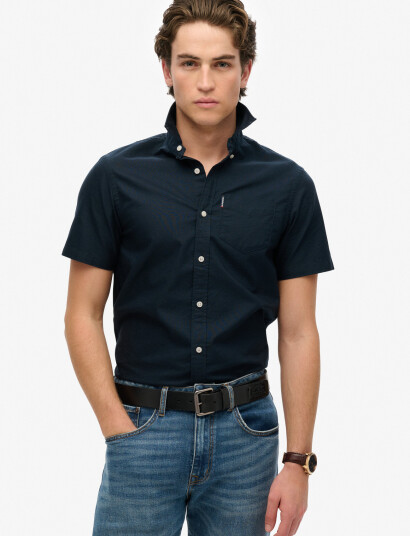 Superdry Oxford S/S Shirt - Navy - S Superdry Oxford S/S Shirt - Navy - S