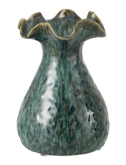 J Line Vase Ronny Irregular Clay Bl S Blue H25CM
