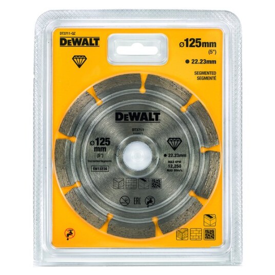 Dewalt DT3711 125mm Diamantkappeskive for Betong og Murstein Dewalt DT3711 125mm Diamantkappeskive for Betong og Murstein