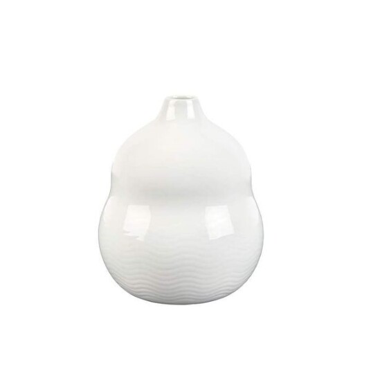 Porsgrund Bølge Hvitt Stilkvase 19 cm