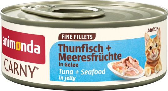 Animonda Carny Adult Fine Fillets Våtfôr Tunfisk & Sjømat i Gelé 24x60g