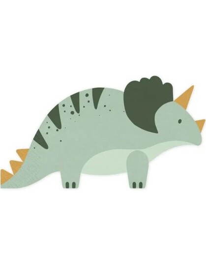 Partydeco 12 stk Triceratops Servietter 18x10cm Dino Party