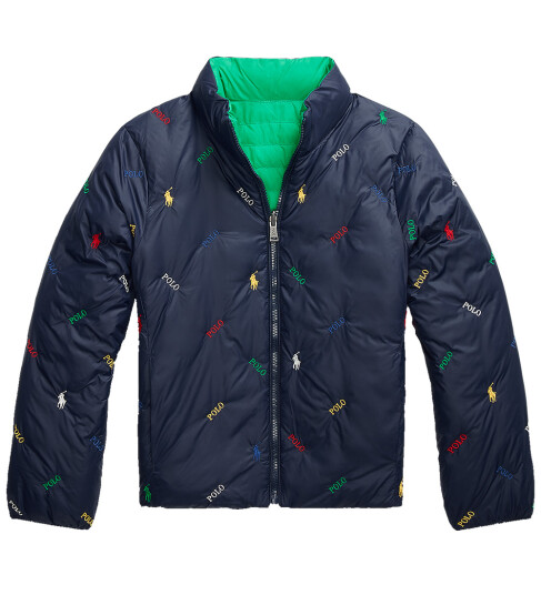 Polo Ralph Lauren Newport Navy/Stafford Green Rev Tera Aoe Bomber Jacket 7 år