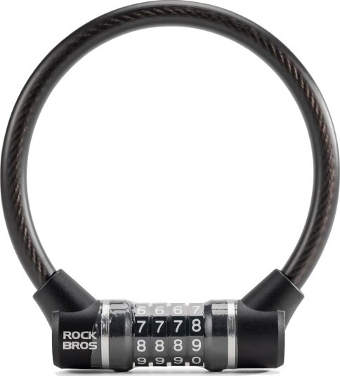 Rockbros Sykkellås 87639-4 Med Nøkkellås Stålvaier - Svart