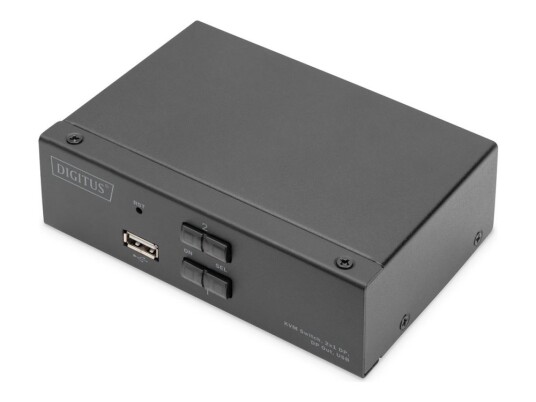 Digitus Kvm Switch 2X1 Dp Dp Out Usb 2 X Dp + 2X Usb +2 Speaker + 2Micro