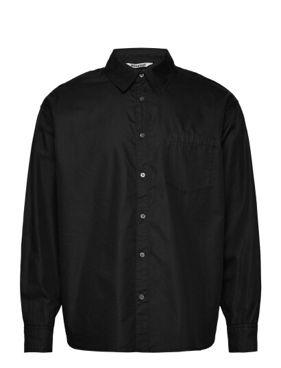 Weekday Oversized Cotton Viscose Shirt - Black - S