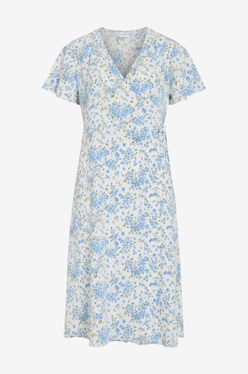 Vila Omslagskjole viLovie S/S Wrap Midi Dress Hvit