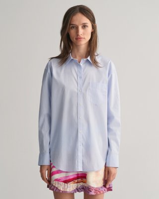 Poplinskjorte i relaxed fit LIGHT BLUE 42