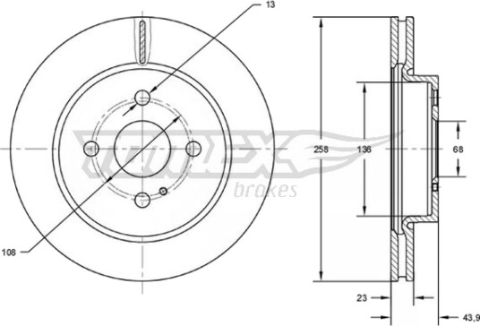 Bremseskive TOMEX Brakes TX 72-66