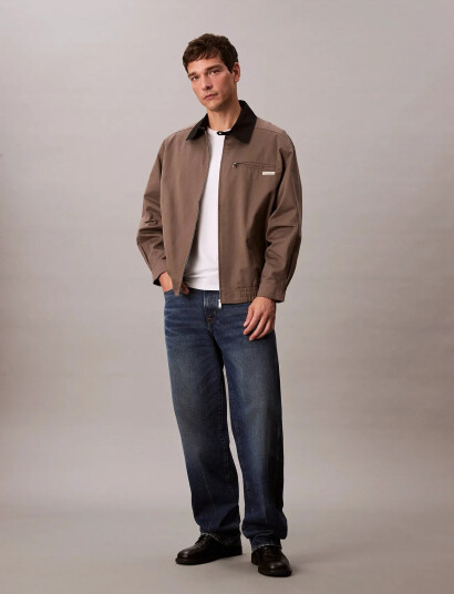 Calvin Klein Jeans A- Ls Cotton Fz Blouson Jacket - Brown - S