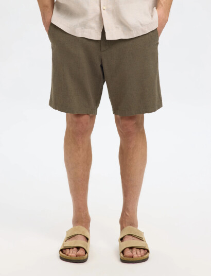 Selected Slhregular-Brody Linen Shorts - Green - L