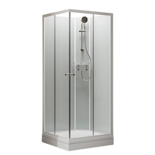 1904 Otra Dusjkabinett Firkantet Hvit / 80x80cm Frostet Glass 1904 Otra Dusjkabinett Firkantet Hvit / 80x80cm Frostet Glass