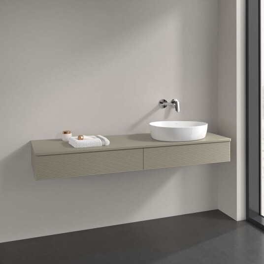 Villeroy & Boch Antao Servantskap med 2 skuffer 160x50x19 cm m/lys Steingrå Matt Villeroy & Boch Antao Servantskap med 2 skuffer 160x50x19 cm m/lys Steingrå Matt