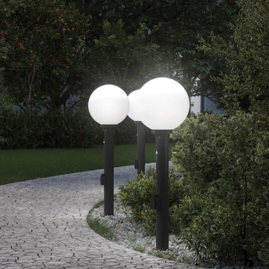 vidaXL Pullertlamper med sensor og stikkontakt 3 stk 80 cm svart IP44