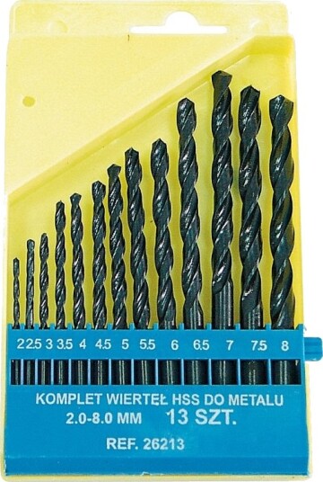 Bor Til Metall Hss Spiralbor I Sett 2-8 Mm (26213) Bor Til Metall Hss Spiralbor I Sett 2-8 Mm (26213)