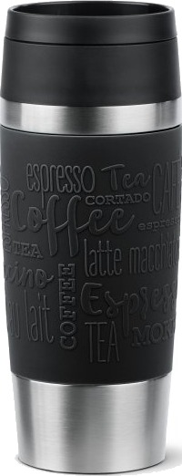 Emsa Isolert Krus Travel Mug Classic 0,36 L. Svart Høykvalitets Vakuumisolert Rustfritt Stålhus Spylesbar   1 Stk N20202
