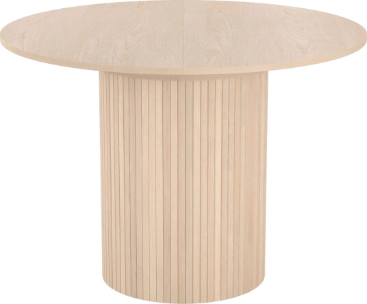 Kopparbo Lys Rundt Spisebord 106 cm Utvidbart med tilleggsplate - Hvitlasert Eik / Tre