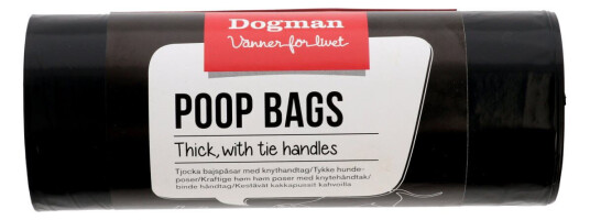 Dogman Slitesterke hundeposer med knytehåndtak, 50 stk, Svart