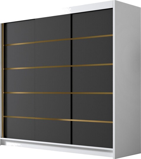 Dianna Garderobe 200x215 cm - Svart/Hvit