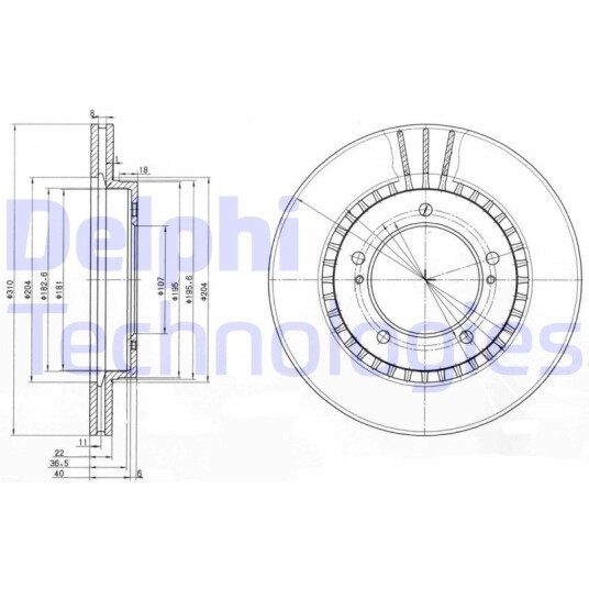 Bremseskive DELPHI BG3587 Bremseskive DELPHI BG3587