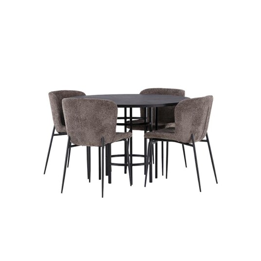 Spisegruppe Venture Home Copenhagen Ø 115 cm med 4 Modesto Stoler