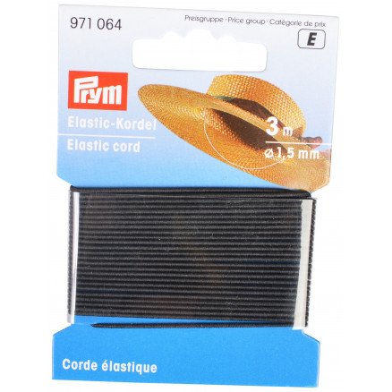 Prym Elastikk Rund Svart 1,5mm 3m Prym Elastikk Rund Svart 1,5mm 3m