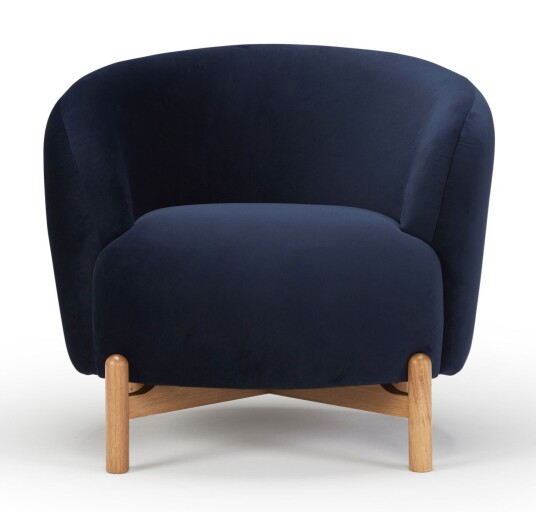 Kragelund Furniture Kragelund Gran Lenestol Blå Velur, eikeben Unoliving