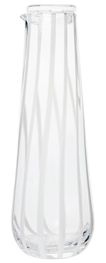 Broste Copenhagen Stripe karaffel med lokk 0,8 l Clear-white stripes Broste Copenhagen Stripe karaffel med lokk 0,8 l Clear-white stripes