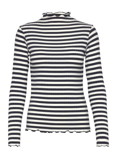 Mads Nørgaard 5X5 Stripe Trutte Tee Ls - Red - XS