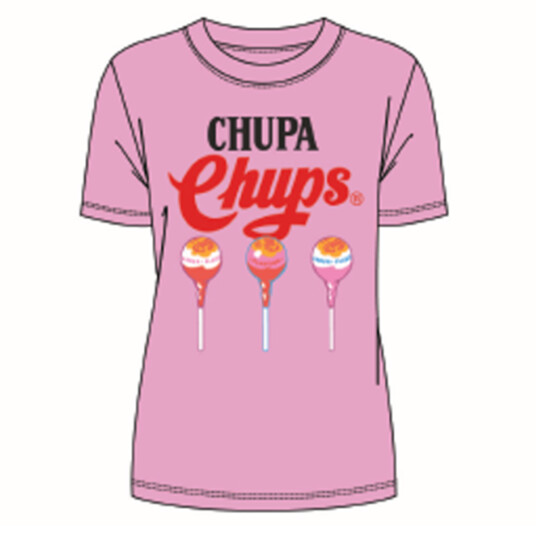Chupa Chups T-skjorte Retro Rosa - XL - Voksen - 100% bomull