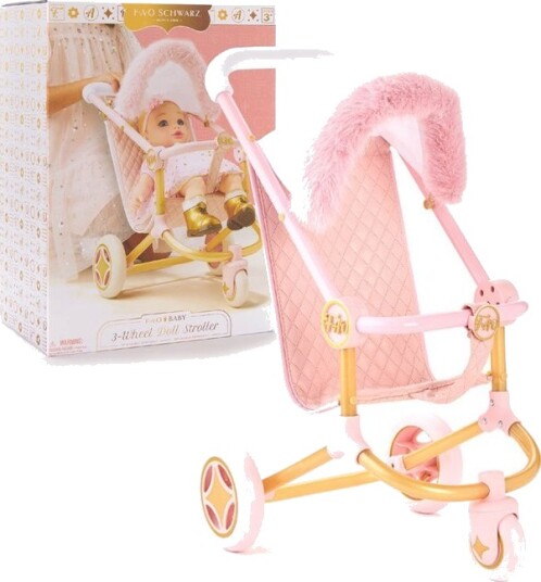 FAO Schwarz Baby Dukkeutstyr 35cm Rosa Trehjulssykkel