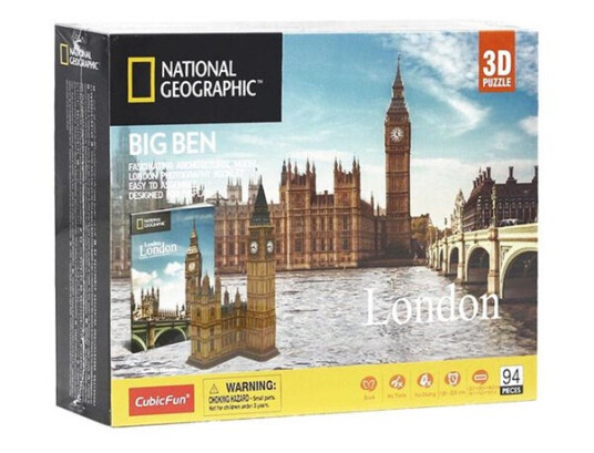 Cubic Fun PUSLESPILL - BIG BEN 3D 94 PCS 3D Puslespill