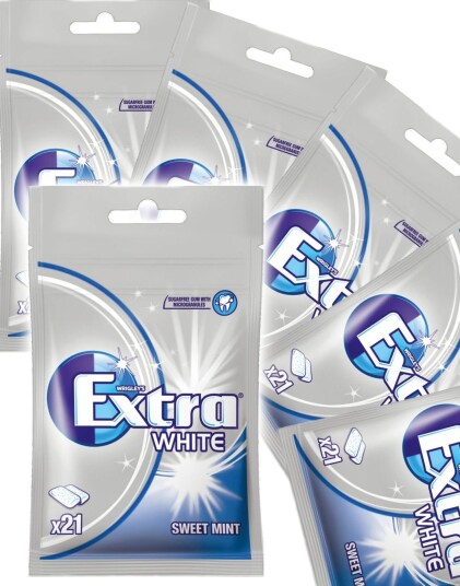 30 stk Extra White Sweet Mint   Selvlukkende Poser   Hel Eske 870 gram