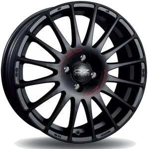 OZ Superturismo GT Matt Black Red Lettering 7x17 4x108 ET25 B65.1
