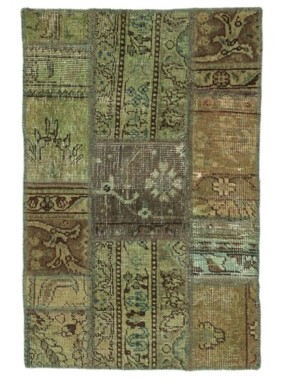 Håndknyttet. Opphav: Persia / Iran Patchwork Teppe 60x90