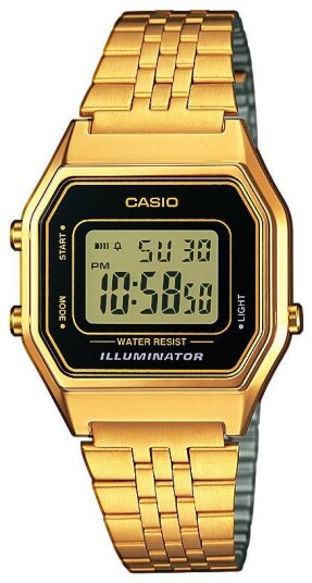 Casio Dameklokke LA680WEGA 1ER Collection LCD/Gulltonet stål Casio Dameklokke LA680WEGA 1ER Collection LCD/Gulltonet stål
