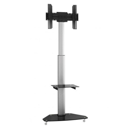 Gulvstander for TV med hjul og justerbar høyde, Sbox FS-500, 37" til 70", VESA 600x400, Svart