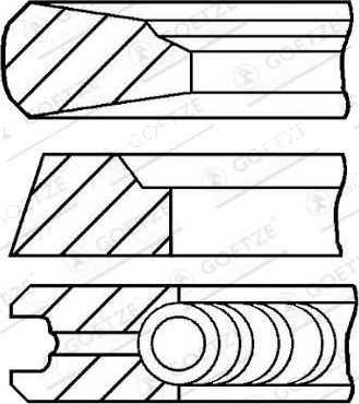 Stempelringsett GOETZE ENGINE 08 121200 00