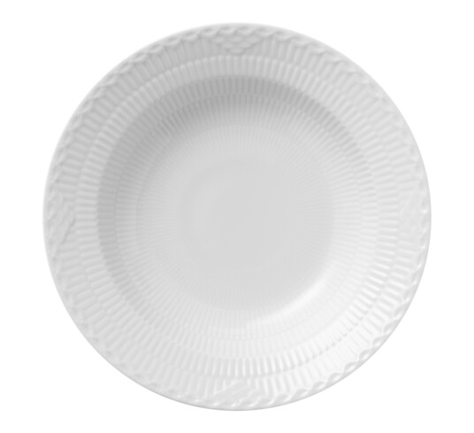 Royal Copenhagen White Fluted Half Lace dyp tallerken Ø 22