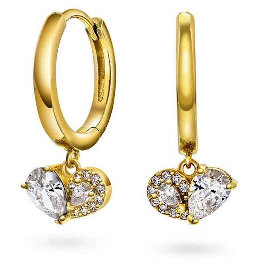 Pan Jewelry Øredobber i 925 forgylt sølv med zirkonia