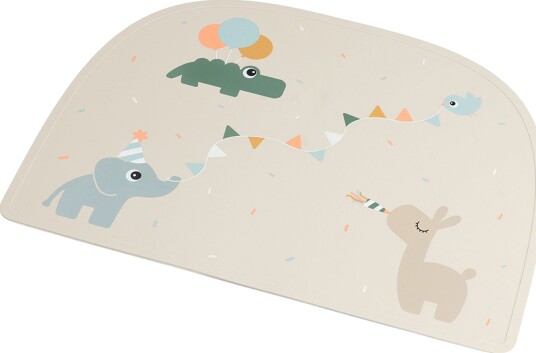 Done by Deer Silicone Placemat Celebration Sand   Beige   38X 26.5CM