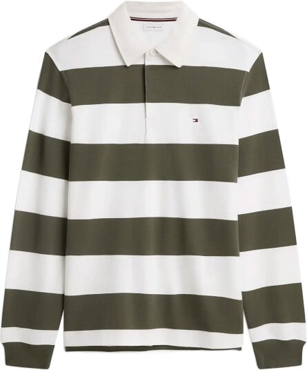 Tommy Hilfiger Essential Stripe Rugby Khaki green XXL