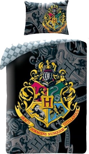 Harry Potter Hogwarts Sengetøj 2I1 Design 4 100 Procent Bomuld