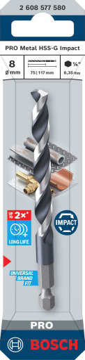 Bosch Tilbehør 2608577580 2608577580 Metall-Spiralbor 1 Stk