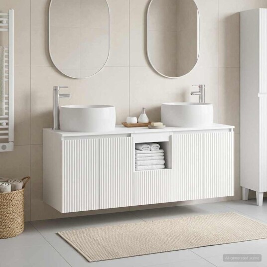 vidaXL Baderomsskapsett 3 stk. Hvit 49,5 x 44,5 x 66 cm Konstruert tre vidaXL Baderomsskapsett 3 stk. Hvit 49,5 x 44,5 x 66 cm Konstruert tre
