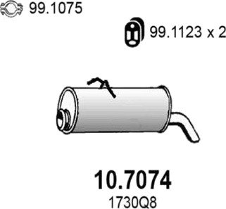 Bakre eksospotte ASSO 10.7074 Bakre eksospotte ASSO 10.7074