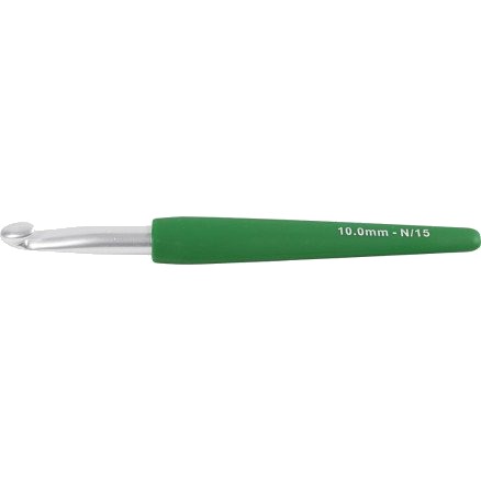 Heklenål, nr. 10, L: 16 cm, str. 10 mm, grønn, 1 stk. Heklenål, nr. 10, L: 16 cm, str. 10 mm, grønn, 1 stk.