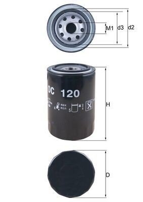 Oljefilter MAHLE ORIGINAL OC 120 Oljefilter MAHLE ORIGINAL OC 120