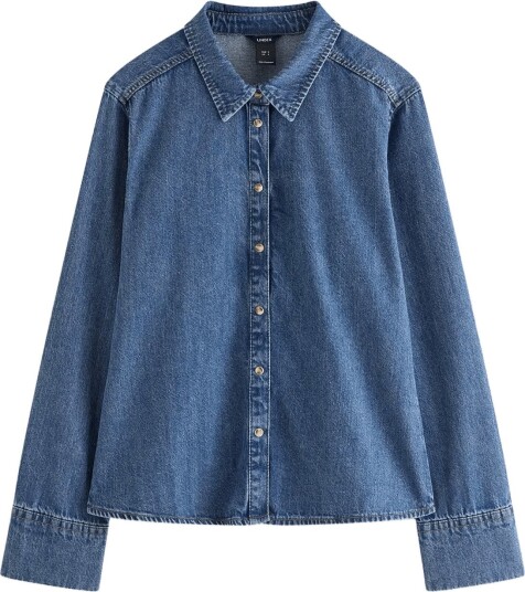 Lindex Long Sleeved Denim Shirt Blue XL